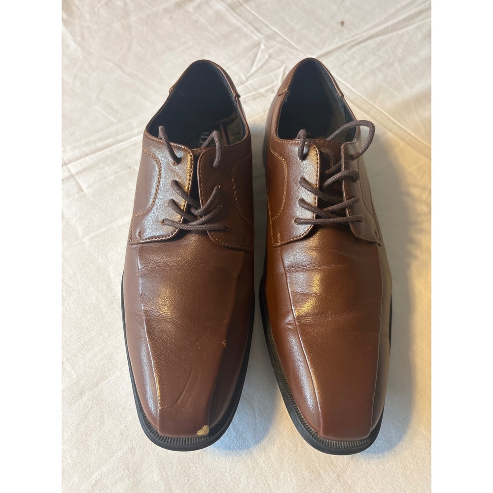 Alfani Dress Shoes Mens Brown Fair Square Toe Lace Up Oxfords sz 8